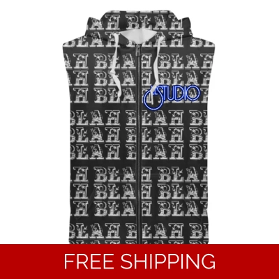 Custom Zipper Sleeveless Hoodie Blah Blah Blah